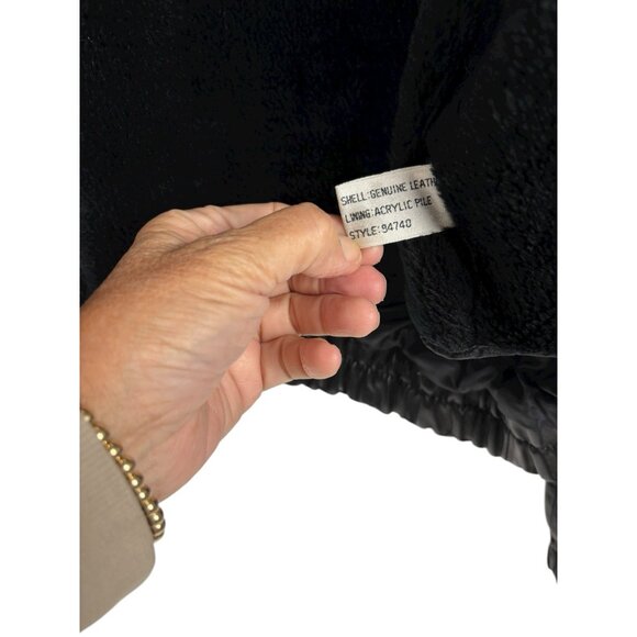 Vtg 80s Wilson Leather Jacket Womens 8 Motorcycle Cafe Black Lined Biker Retro - Picture 7 of 10